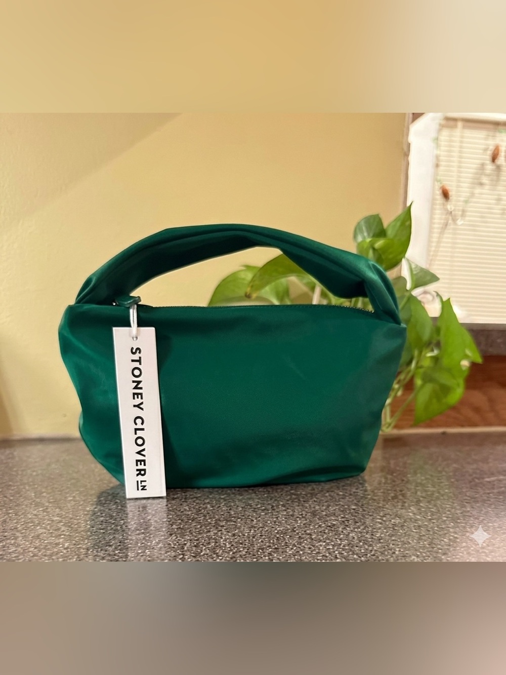 NWT Stoney Clover Lane Nylon Round Handle Pouch Bag - Emerald Green